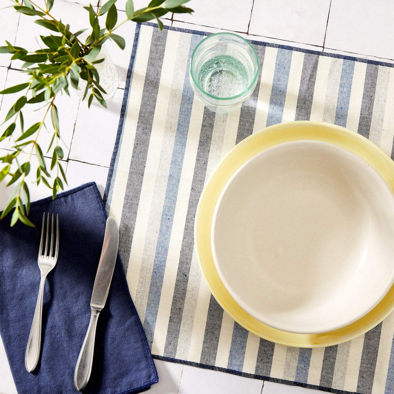 Atenas Home Striped Stain-Resistant Placemats — Set of 2 Soft Goods Atenas Home Textiles 