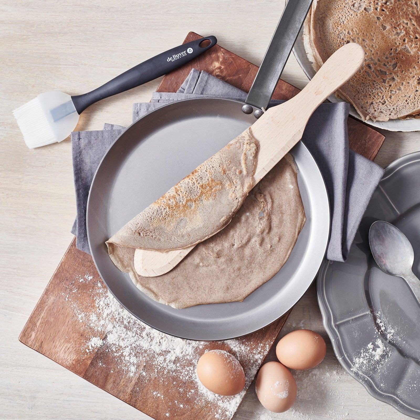 de Buyer Carbon Steel Crêpe Making Set Equipment de Buyer 