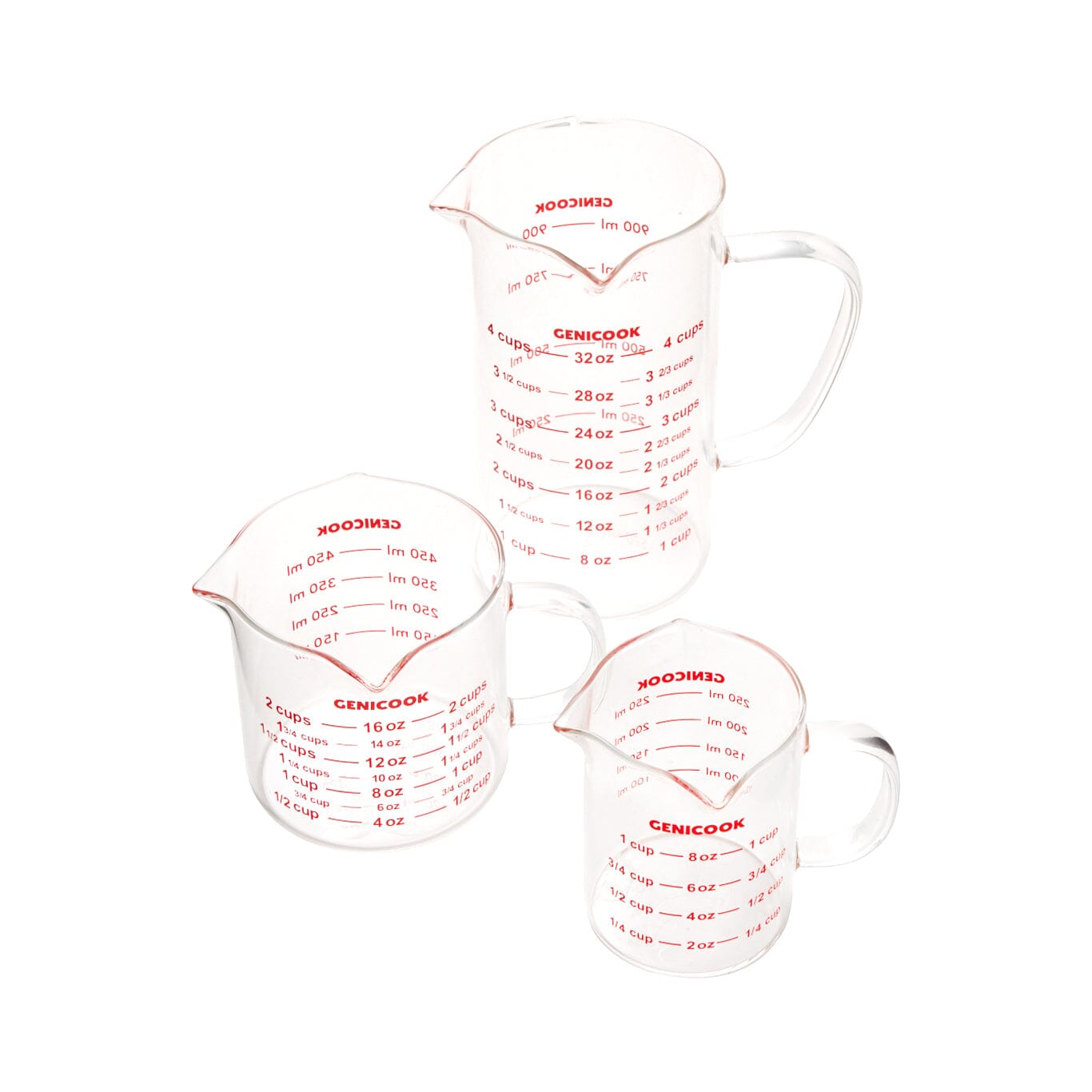 Genicook Measuring Cups Equipment Browne Set of 3 (1, 2, & 4 Cups) 