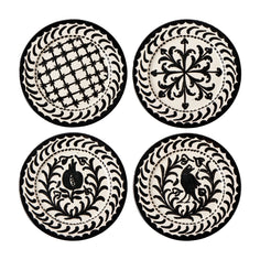 Granada Black Bird Plate – Set of 4 Tabletop From Spain 