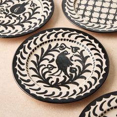 Granada Black Bird Plate – Set of 4 Tabletop From Spain 
