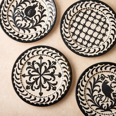 Granada Black Bird Plate – Set of 4 Tabletop From Spain 