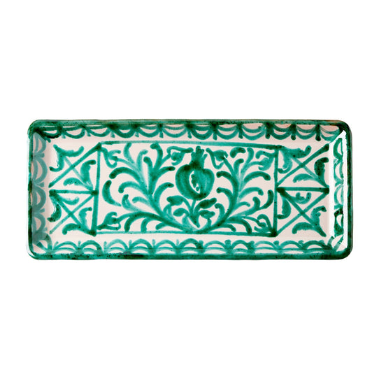 Granada Green Rectangle Pomegranate Plate Serveware From Spain 
