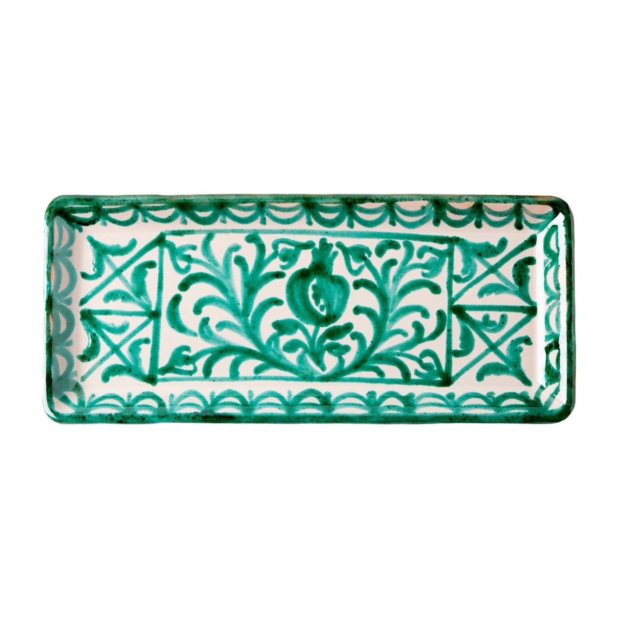 Granada Green Rectangle Pomegranate Plate Serveware From Spain 