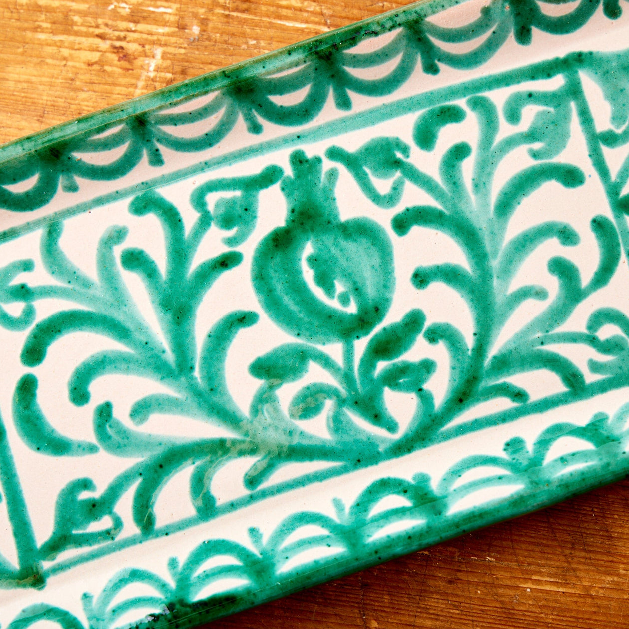 Granada Green Rectangle Pomegranate Plate Serveware From Spain 