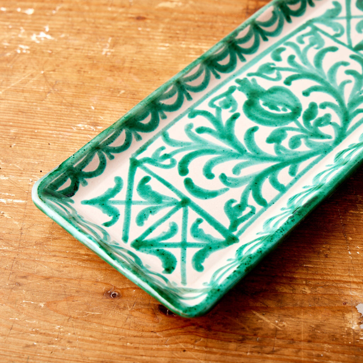 Granada Green Rectangle Pomegranate Plate Serveware From Spain 