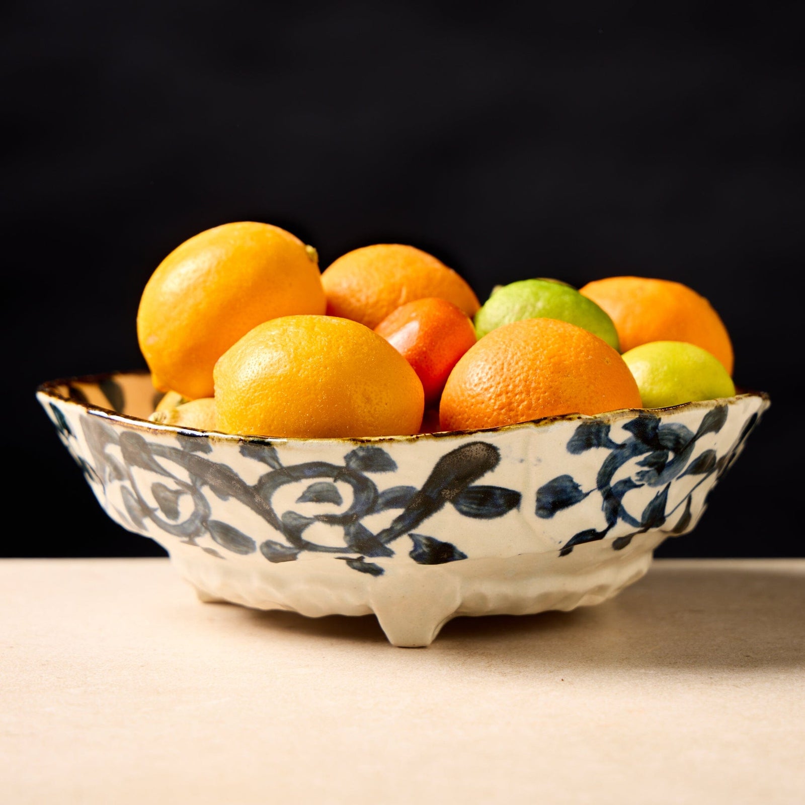 Handcrafted Japanese Vine Footed Bowl Tabletop Jewel Japan 