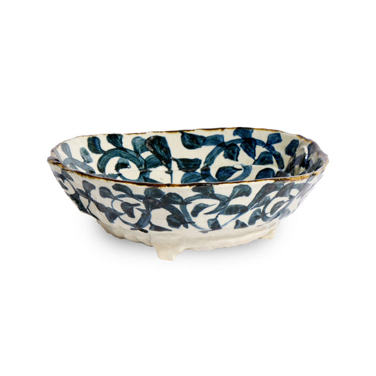 Handcrafted Japanese Vine Footed Bowl Tabletop Jewel Japan 