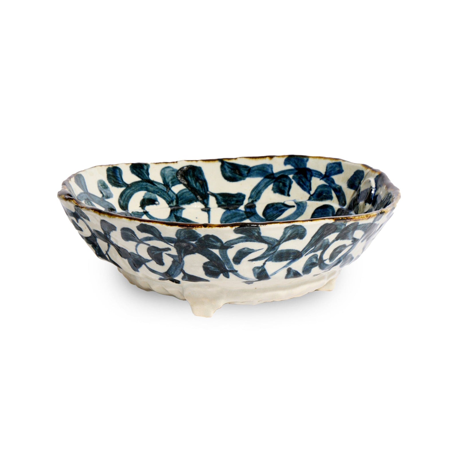 Handcrafted Japanese Vine Footed Bowl Tabletop Jewel Japan 