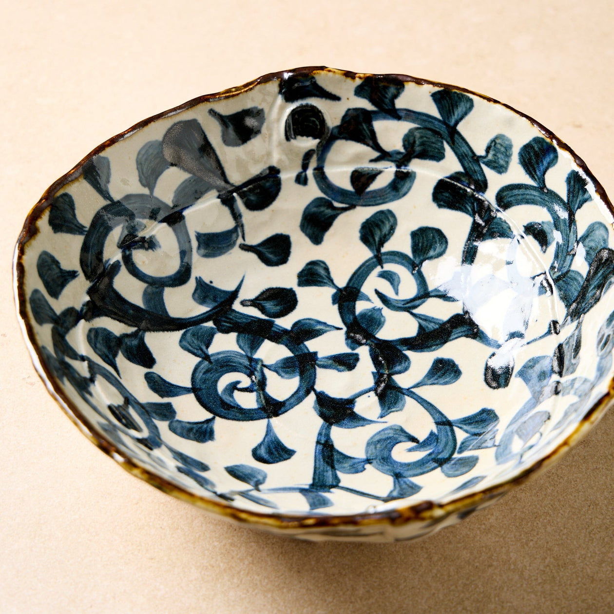 Handcrafted Japanese Vine Footed Bowl Tabletop Jewel Japan 