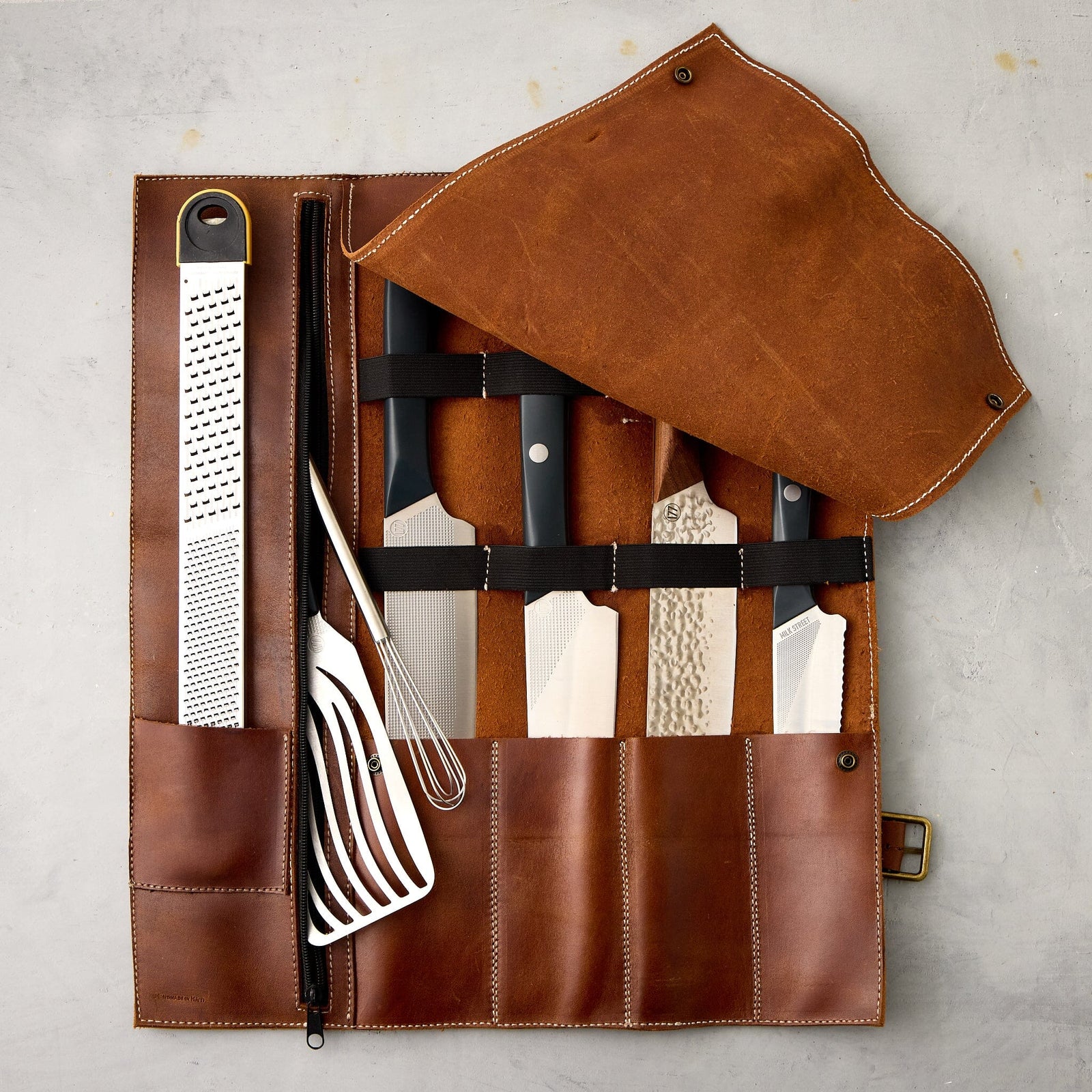 Leather Chef's Knife Roll Bag by Blade Guard Soft Goods Fliproducts 