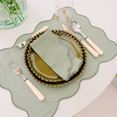 Mariaida Placemat Palma Set of 2 - Two Colors Green and Yellow Mariaida Home 