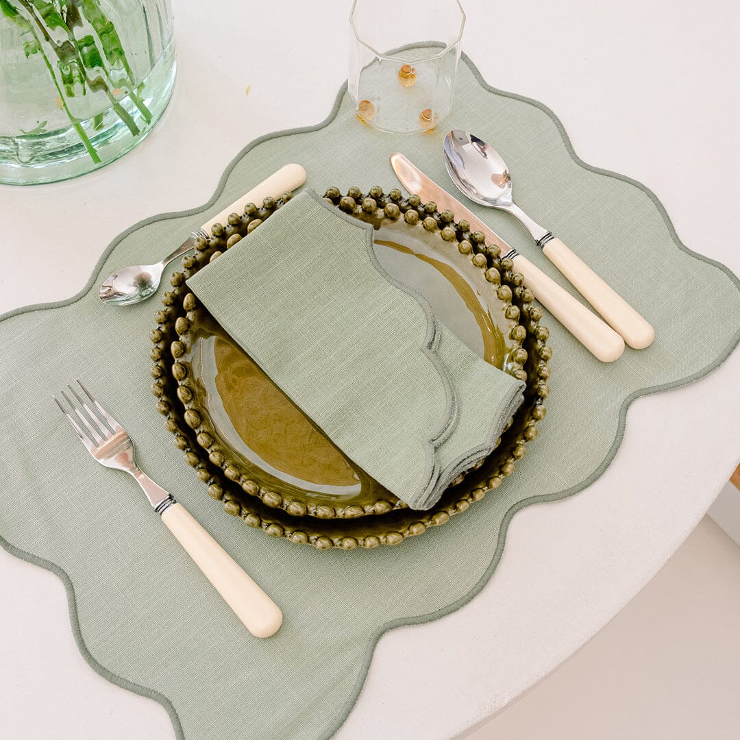 Mariaida Placemat Palma Set of 2 - Two Colors Green and Yellow Mariaida Home 