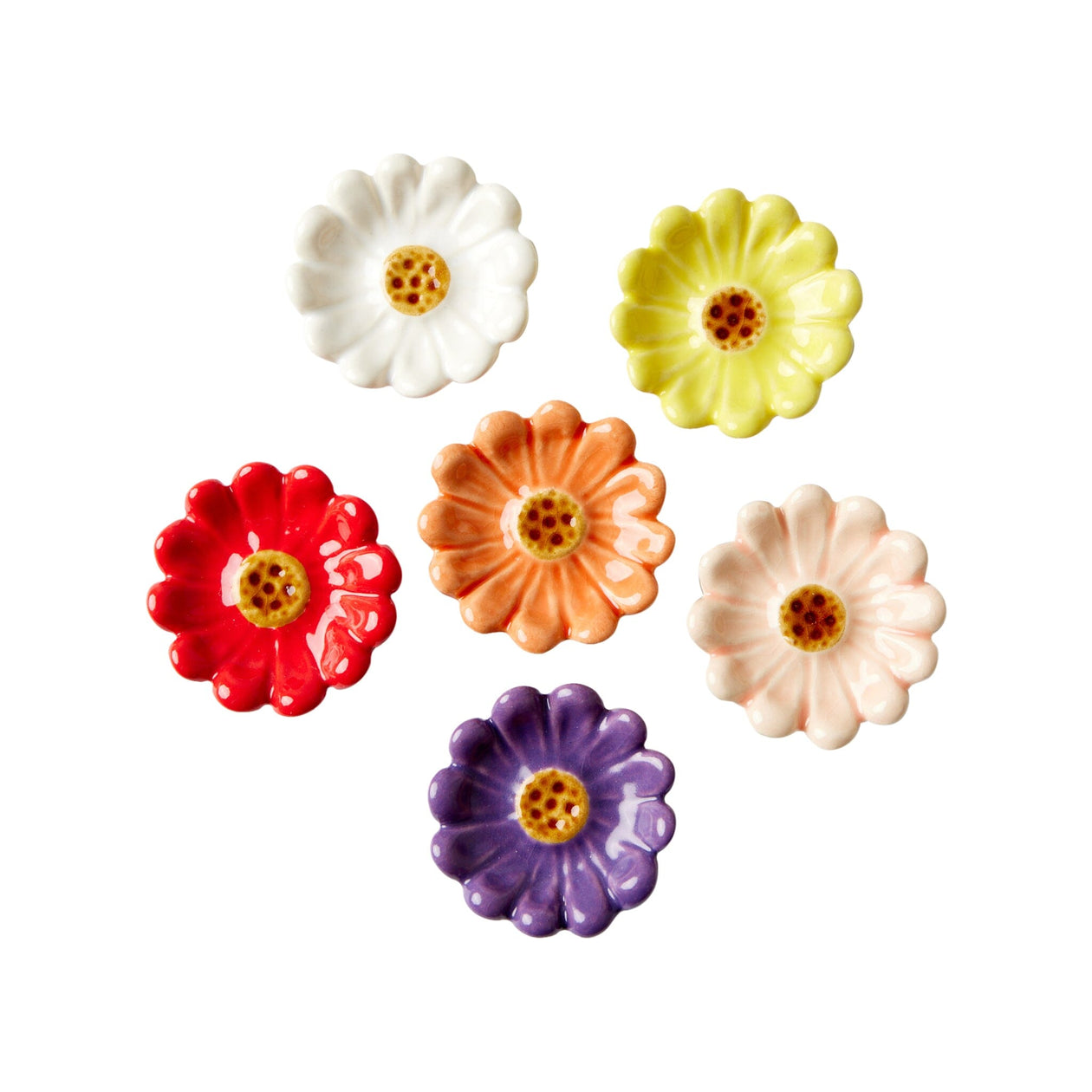 Masters Craft Handmade Daisy Chopstick Rests — Set of 6 Tabletop Jewel Japan 