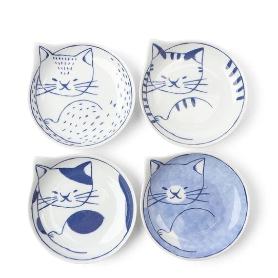 Miya Nekotori Cat Plates - set of 4 Tabletop Miya Company 