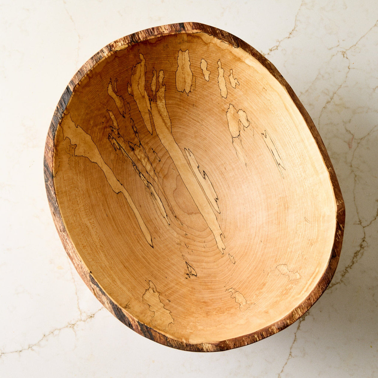 Spencer Peterman Spalted Maple Live Edge Bowl Serveware Spencer Peterman 