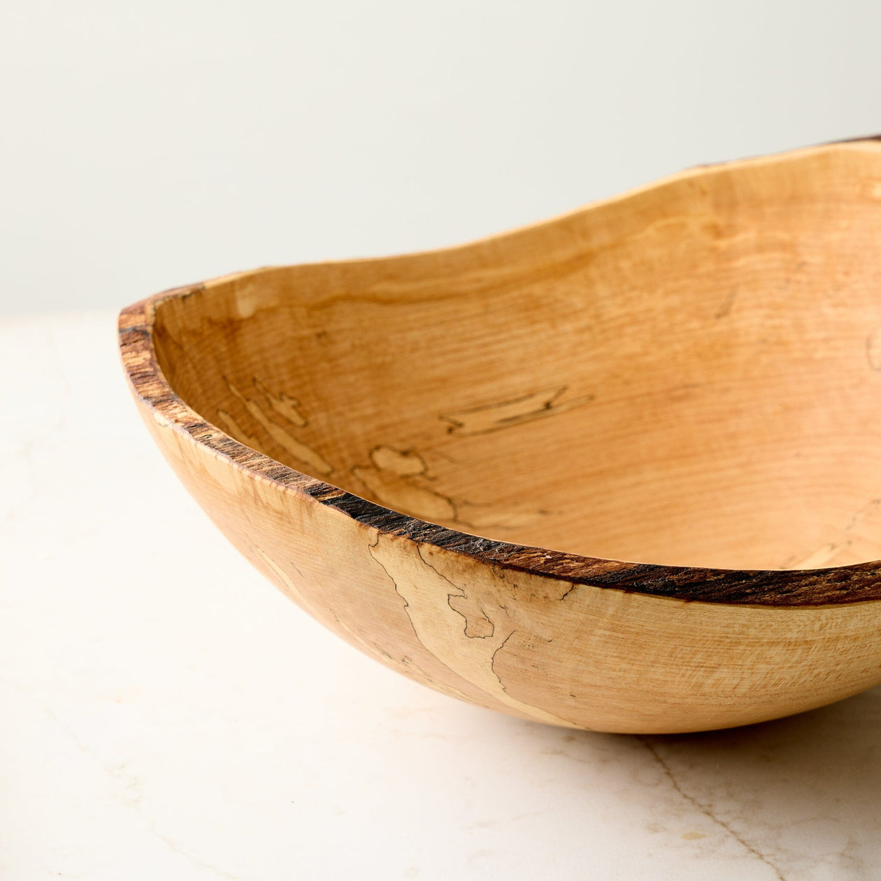 Spencer Peterman Spalted Maple Live Edge Bowl Serveware Spencer Peterman 
