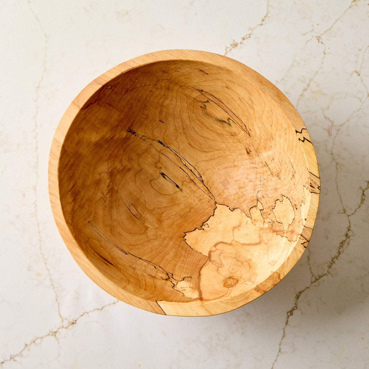 Spencer Peterman Spalted Maple Round Bowl Serveware Spencer Peterman 