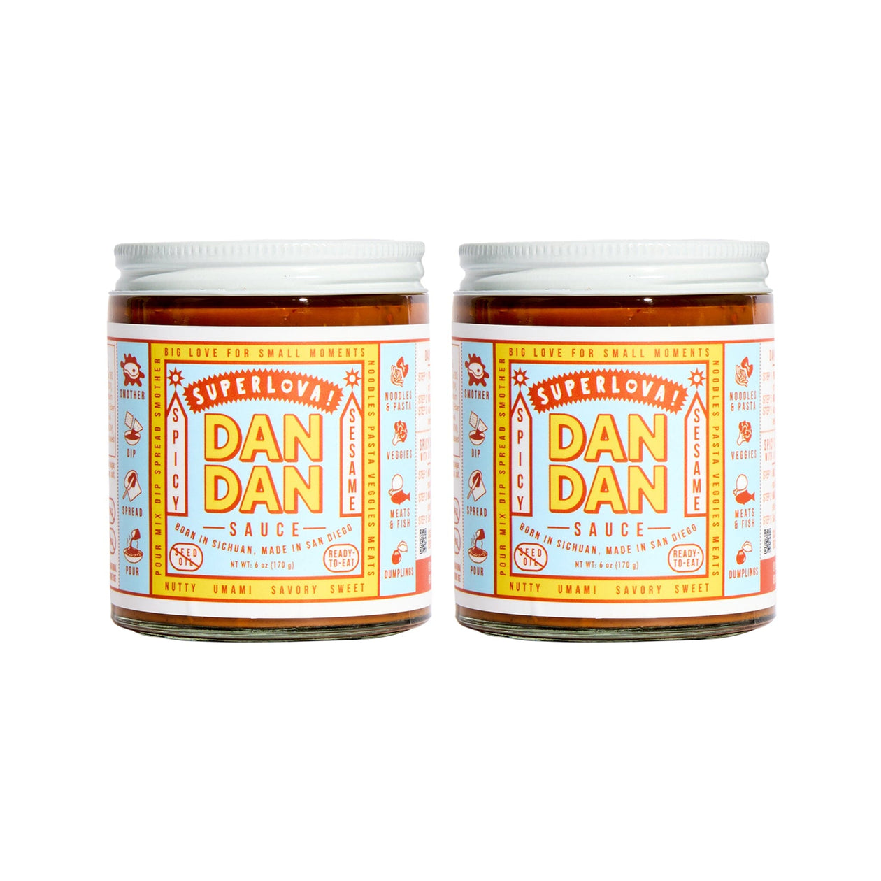 Superlova Noodle Sauce Pantry Chinese Laundry Kitchen Spicy Dan Dan – Set of 2 