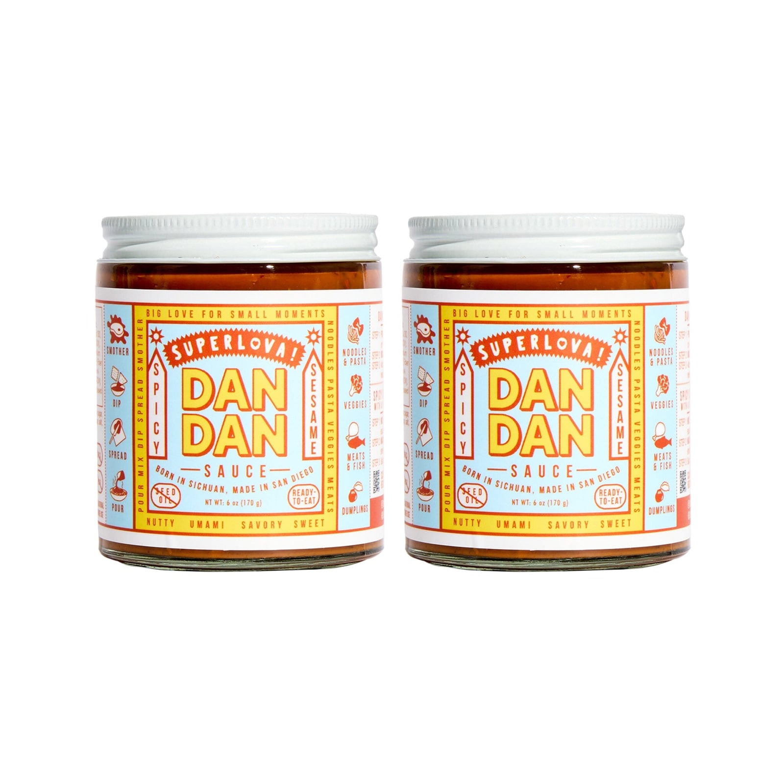 Superlova Noodle Sauce Pantry Chinese Laundry Kitchen Spicy Dan Dan – Set of 2 