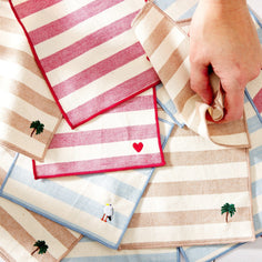 Torres Novas Striped Cocktail Napkins — Set of 4 Soft Goods Torres Novas 