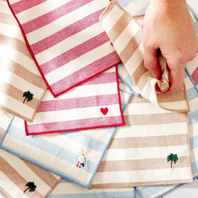 New! Torres Novas Striped Cocktail Napkins — Set of 4