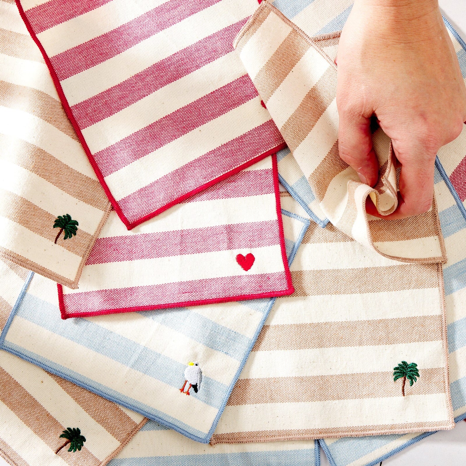 Torres Novas Striped Cocktail Napkins — Set of 4 Soft Goods Torres Novas 